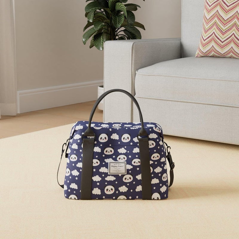 NWLR Travel Duffle Bag Weekender Overnight Bag Gym Tote with Dry and Wet Separated Pocket for Women Girls Shoulder Workout Duffel Bag Water Resistant (cute panda) - Image 2